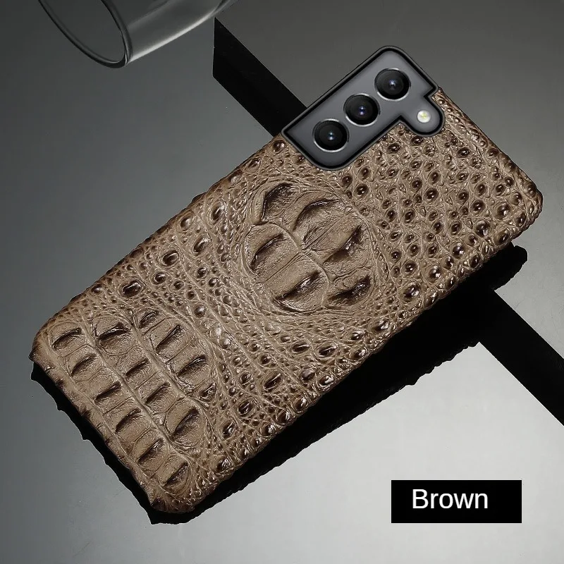 Genuine Leather for Samsung S24 Ultra Case Protector S22 Plus New Crocodile Pattern for Samsung S23 Ultra Case