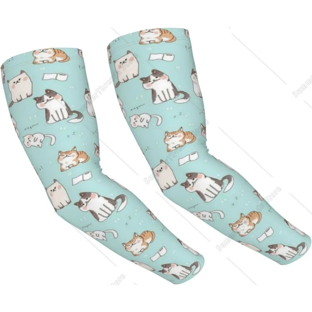 

Рукава с милым котом, солнцезащитные спортивные рукава, охлаждающие рукава для женщин и мужчин