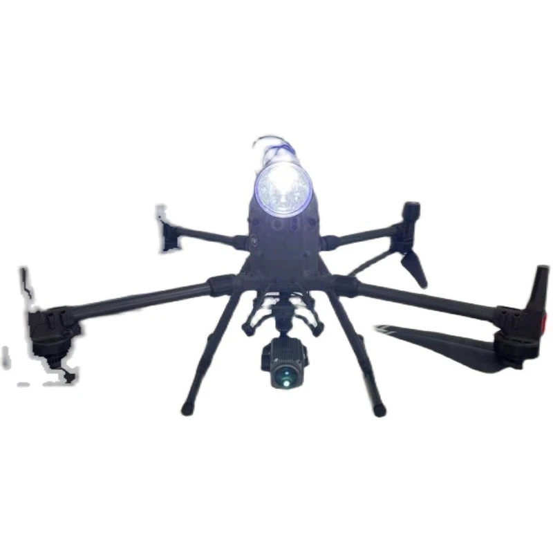 Drone shouters, lights, searchlights, aerial illumination, emergency shouting