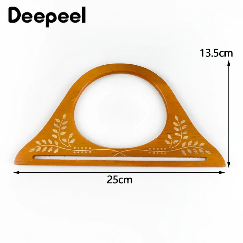 2/4 قطعة Deepeel 25/30 سنتيمتر مقبض خشبي تنقش محفظة إطارات حقيبة يد قبلة المشبك الخياطة بين قوسين مقابض لصنع حقيبة الملحقات