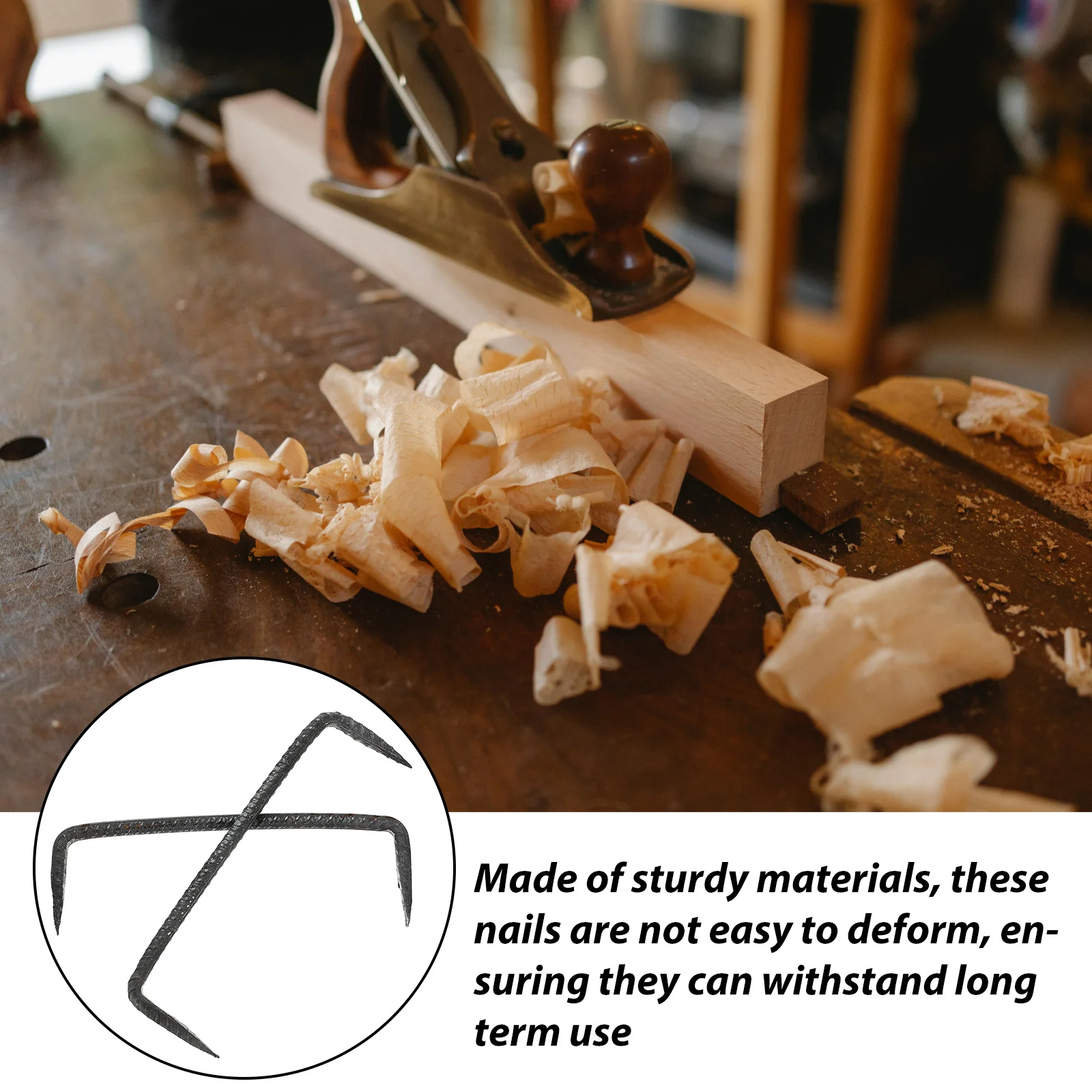 2Pcs Steel Fastener Nails Heavy Duty Double Pin Pointed Tips for Woodworking Construction Fixing Projects Fastener Nails