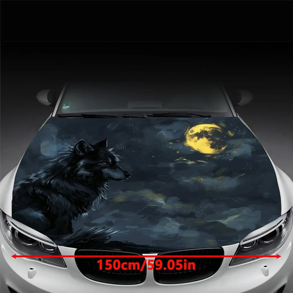 Impressive Wolf Starry Night Vehicle Graphics - High-Impact Vinyl Wrap, DIY Car Customization Kit, Easy-to-Follow Instructions