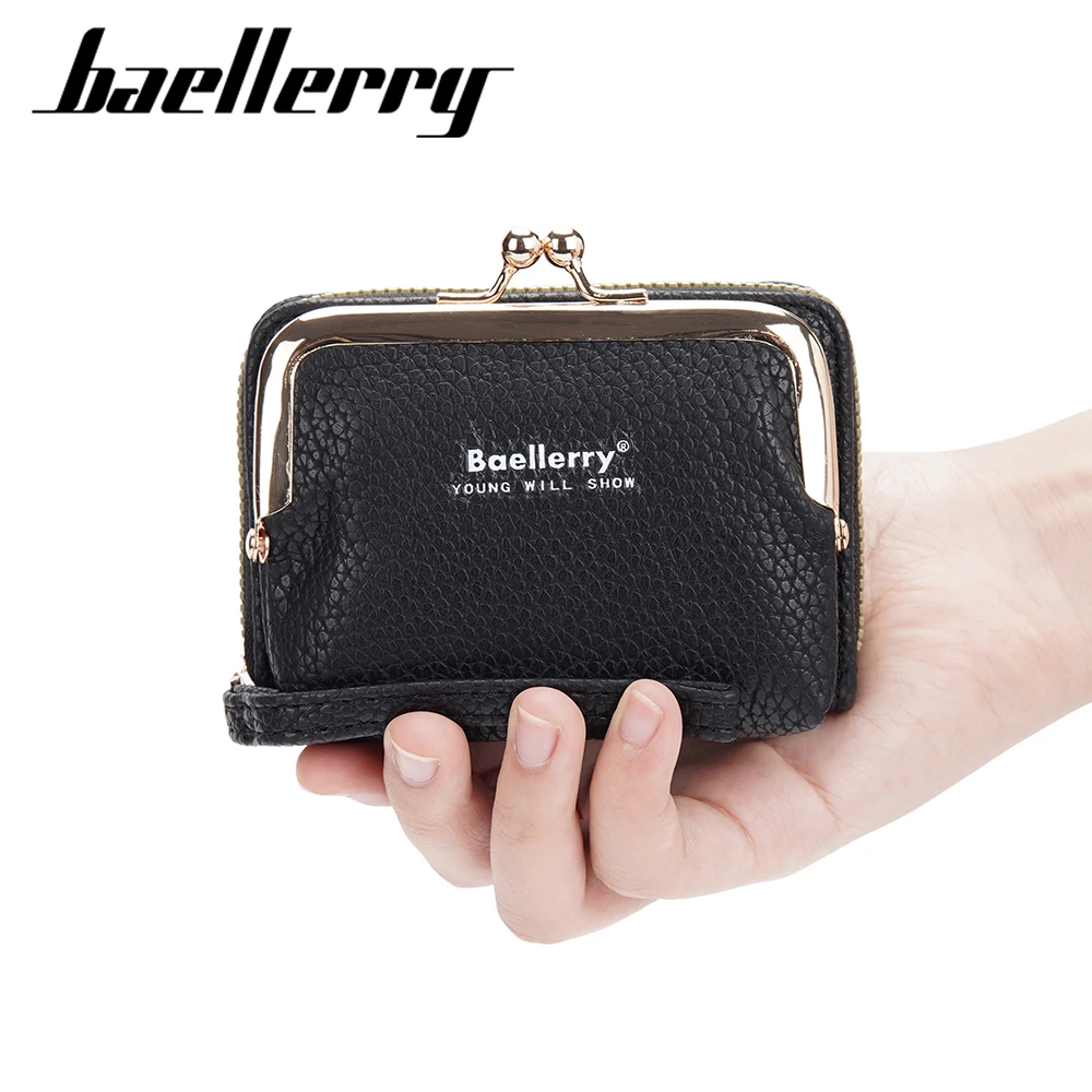 جديد Baellerry قصيرة النساء محافظ الفاخرة حامل بطاقة العلامة التجارية الإناث محفظة بو الجلود بسيطة عملة جيب لطيف المرأة المحفظة