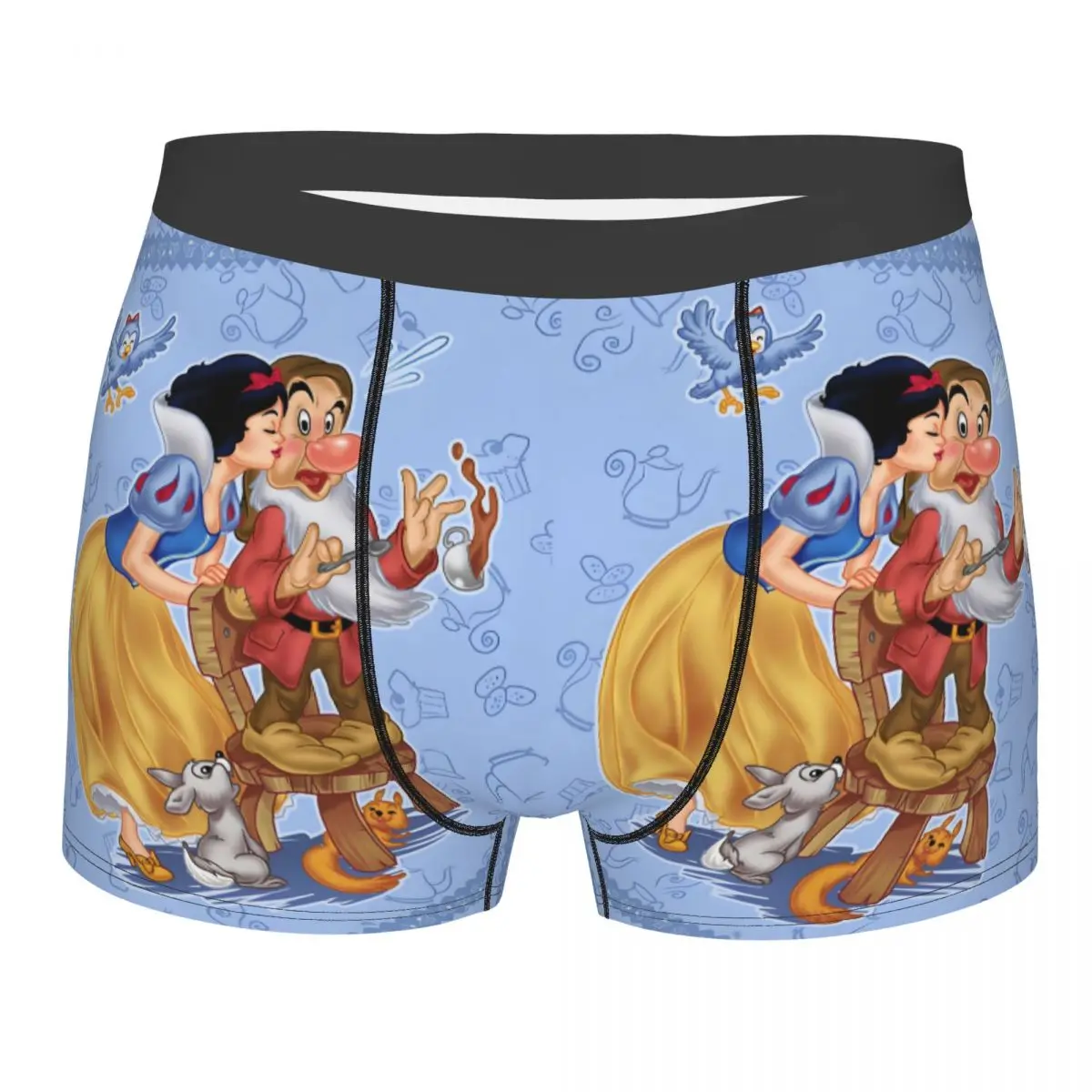 

Пользовательские шорты-боксеры «Белоснежка и семь гномов» для мужчин, нижнее белье с 3D принтом, трусы, эластичные трусы