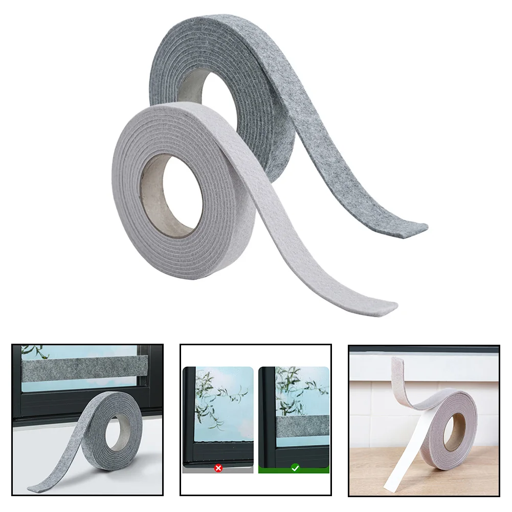 2 Rolls Window Anti-condensation Sealing Strips Absorb Water Keep Dry Felt Cotton Tape Window Glass Tape ﻿hardware