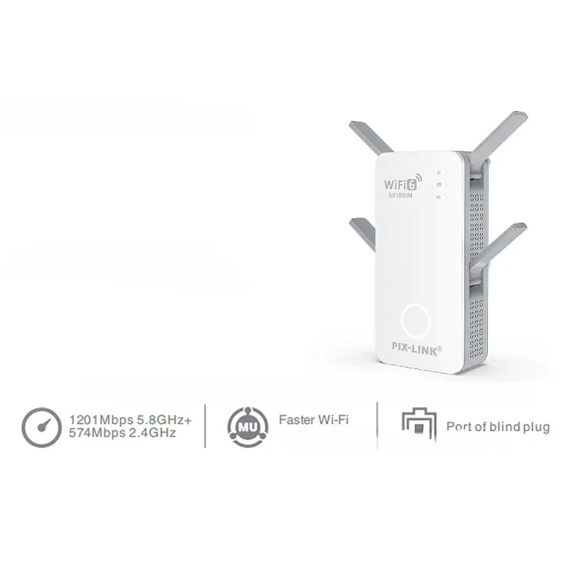 PIX-LINK LV-AX06 1800M Dual Band Gigabit Wireless Router 2.4G/5Ghz Amplifier Four Antenna Home WiFi Repeater Extender Booster