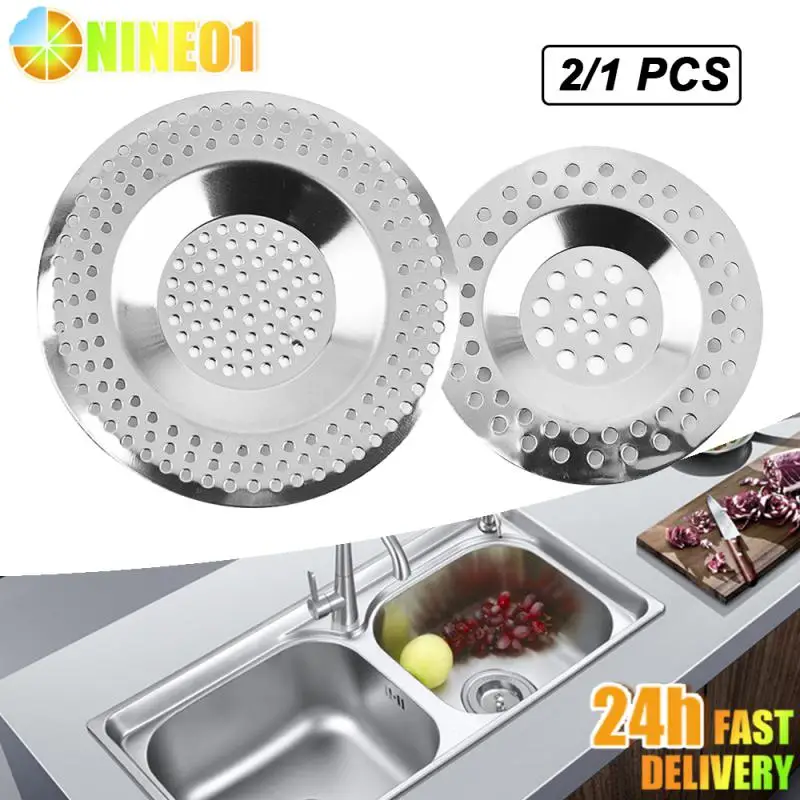 2pcs Kitchen Sink Filter Stainless Steel Mesh Sink Strainer Filter Bathroom Sink Strainer Drain Hole Filter Trap Waste Screen