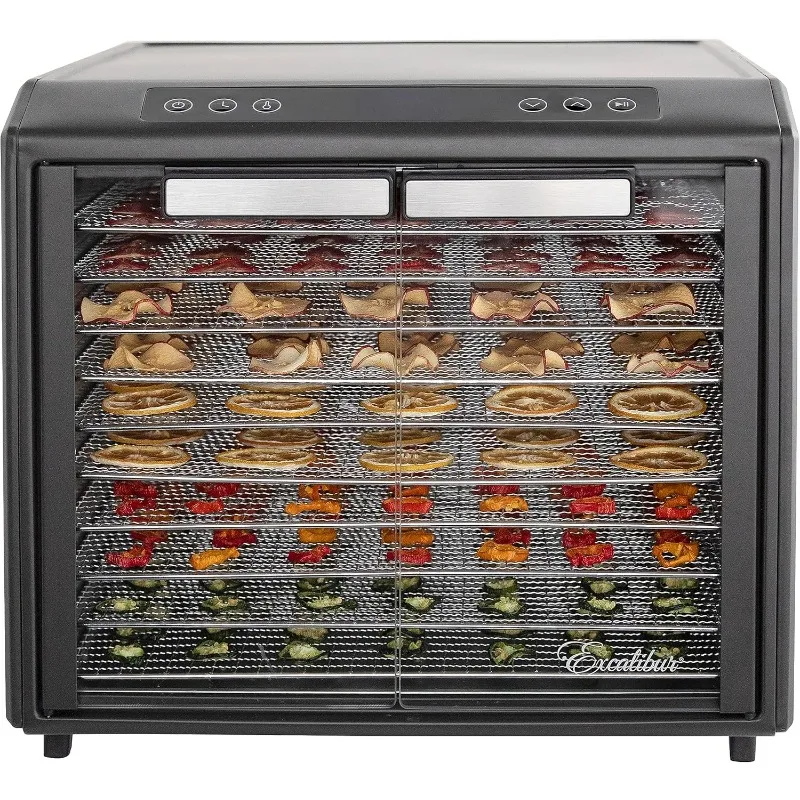 Electric Food Dehydrator Select Series 10-Tray with Adjustable Temperature Control Includes Chrome Plated Drying Trays