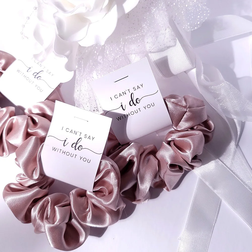 Bridesmaid Proposal Scrunchie Hair Tie Wedding Gift Ideas I Can't Say I Do Without You Soft Satin Scrunchie Bridesamid Gifts Box