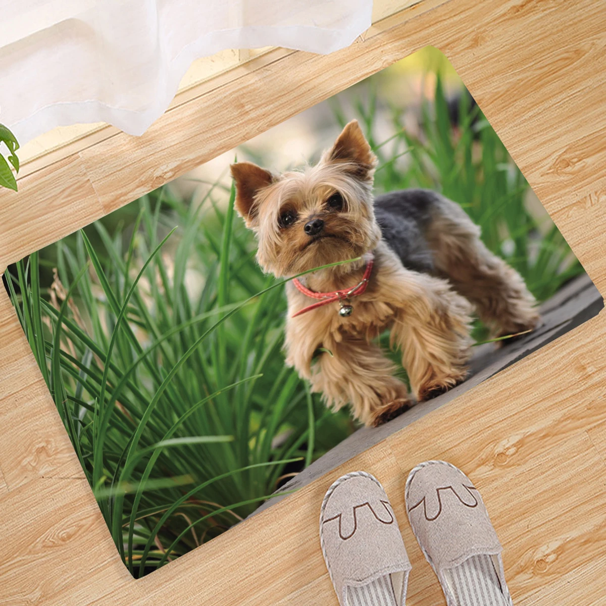 

Britain Yorkshire dogs welcome Doormat 3D Decor Print Pet Carpet Soft Non-Slip Doormats for Bedroom Porch