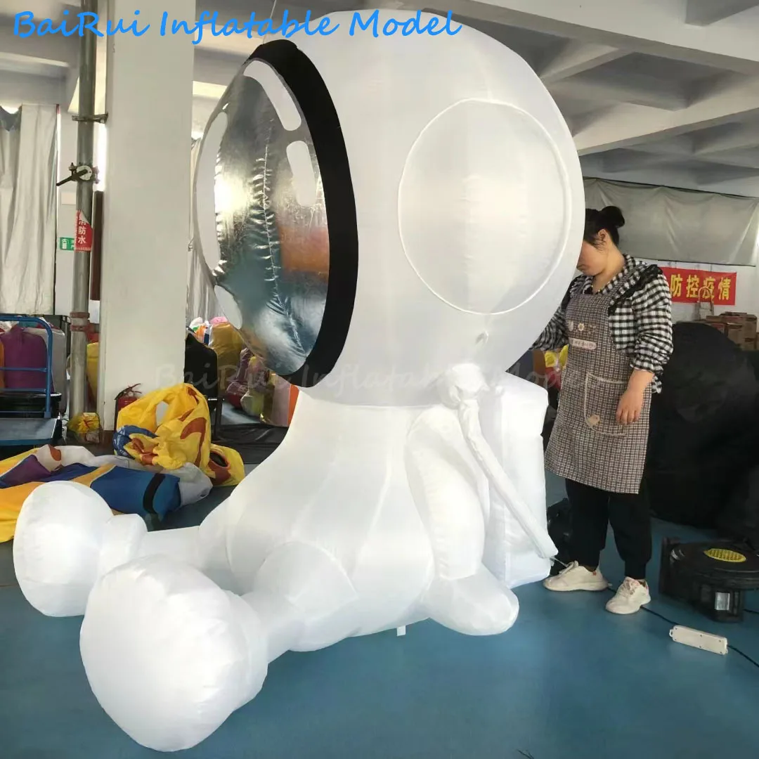 3M Giant Inflatable Astronaut Air Blow Space Man Sitting on the Floor Spaceman Planetarium Event Decoration Advertising Props