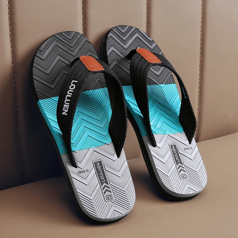 

New men's flip flops with soft sole, comfortable, open toe slippers, suitable for indoor and outdoor walks, summer beaches, anti