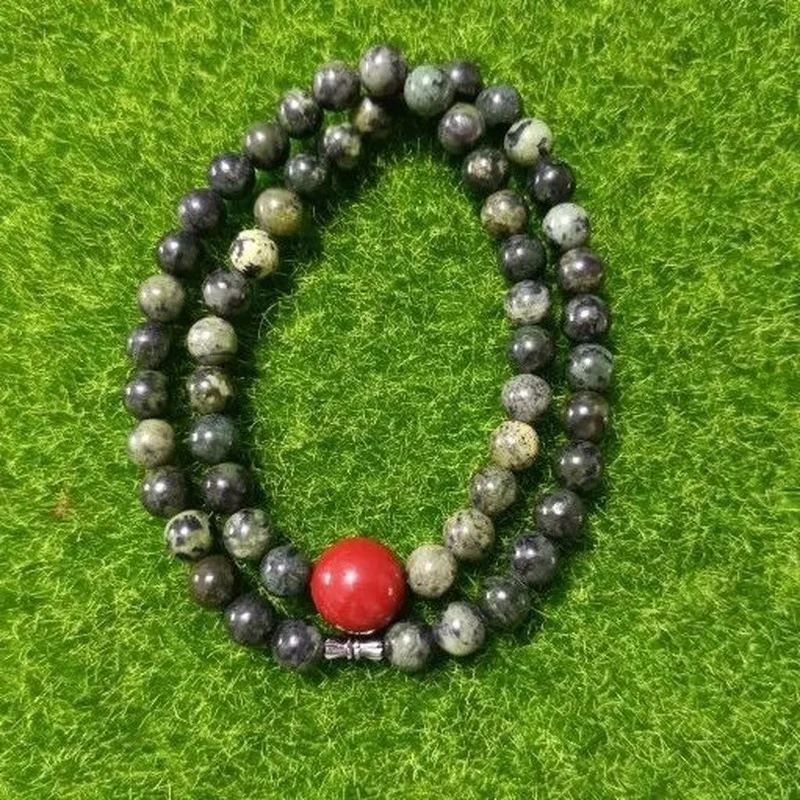 

Natural Jade Tibetan Jade Medicine King Stone Necklace Men's and Women's Buddha Beads Health Care Versatile Jewelry