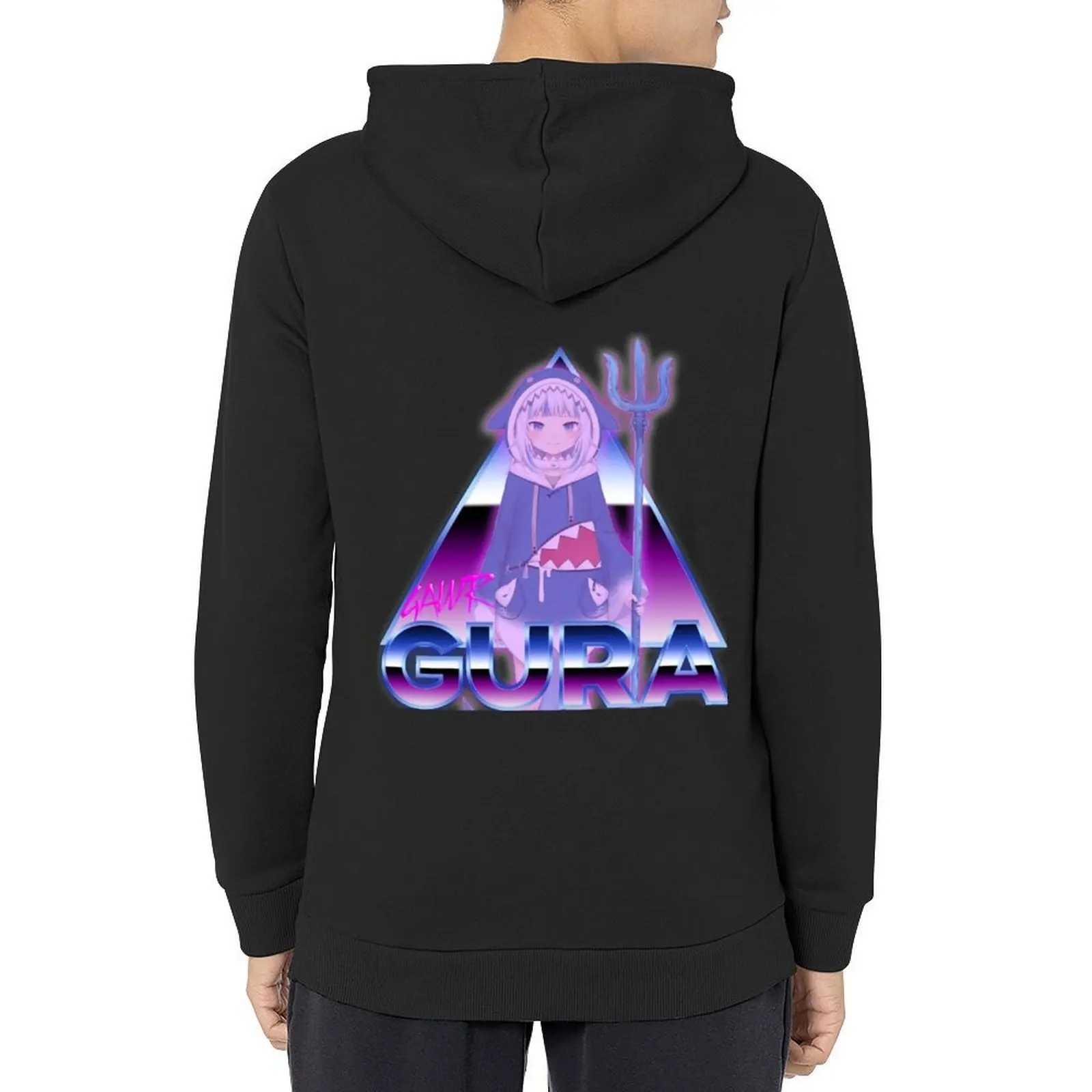 

Gawr Gura (80s Aestethic) Hoodie men's sweat-shirt hooded shirt mens clothes mens designer clothes oversized hoodie