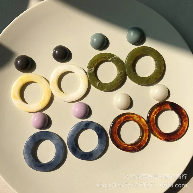 5 قطعة آنا نفس هندسية مستديرة اثنين من لهجة الربط الحبر الراتنج أقراط المواد DIY بها بنفسك مجوهرات صنع الملحقات #1