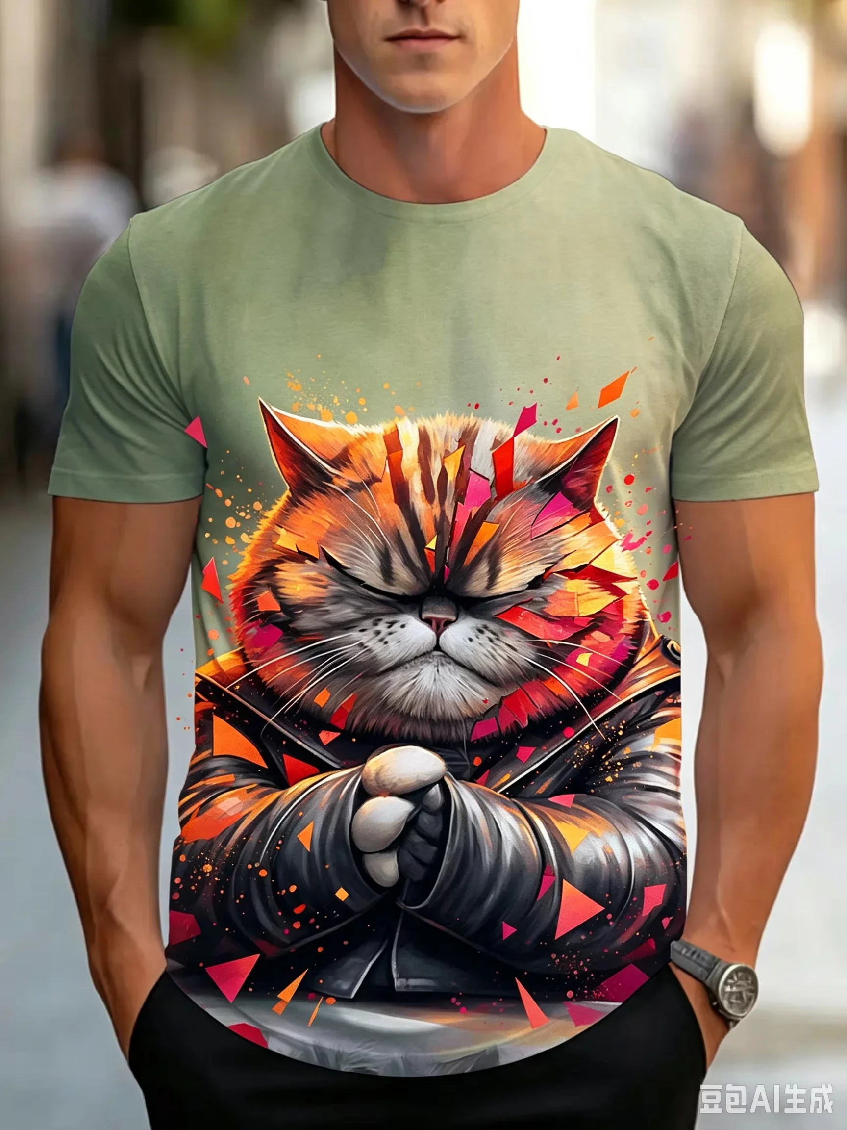 Fun Creative Cartoon Cat 3D Print Sport Quick-dry Breatha Men Women T-shirt Outdoo Street Casual Harajuku Fashiona parent-child