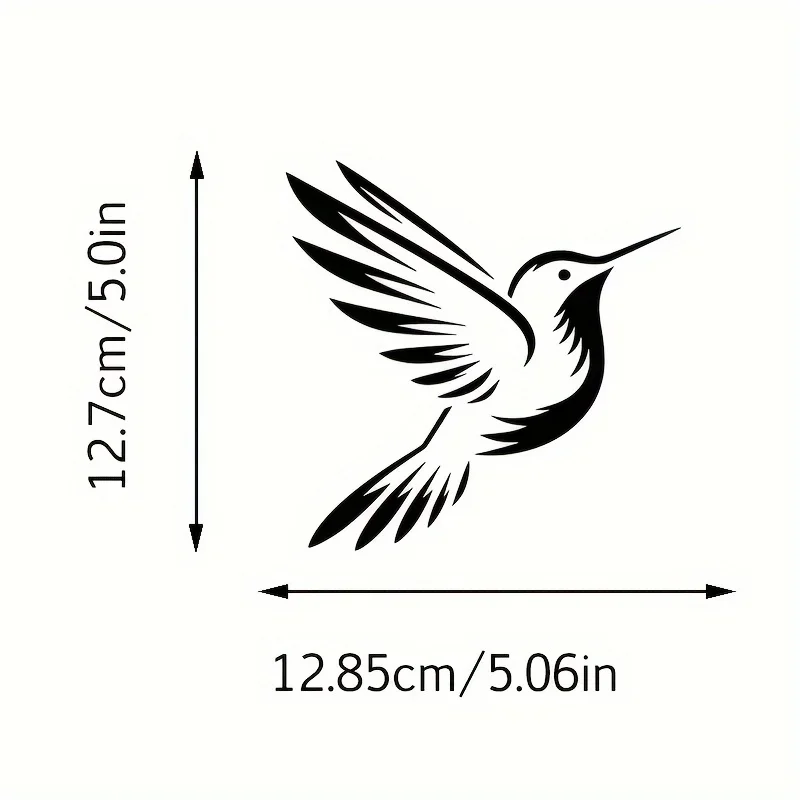 1pc Black White Minimalist Hummingbird Vinyl Stickers, Elegant Bird Decals for Trucks, Laptops, Walls & Auto DIY Decor