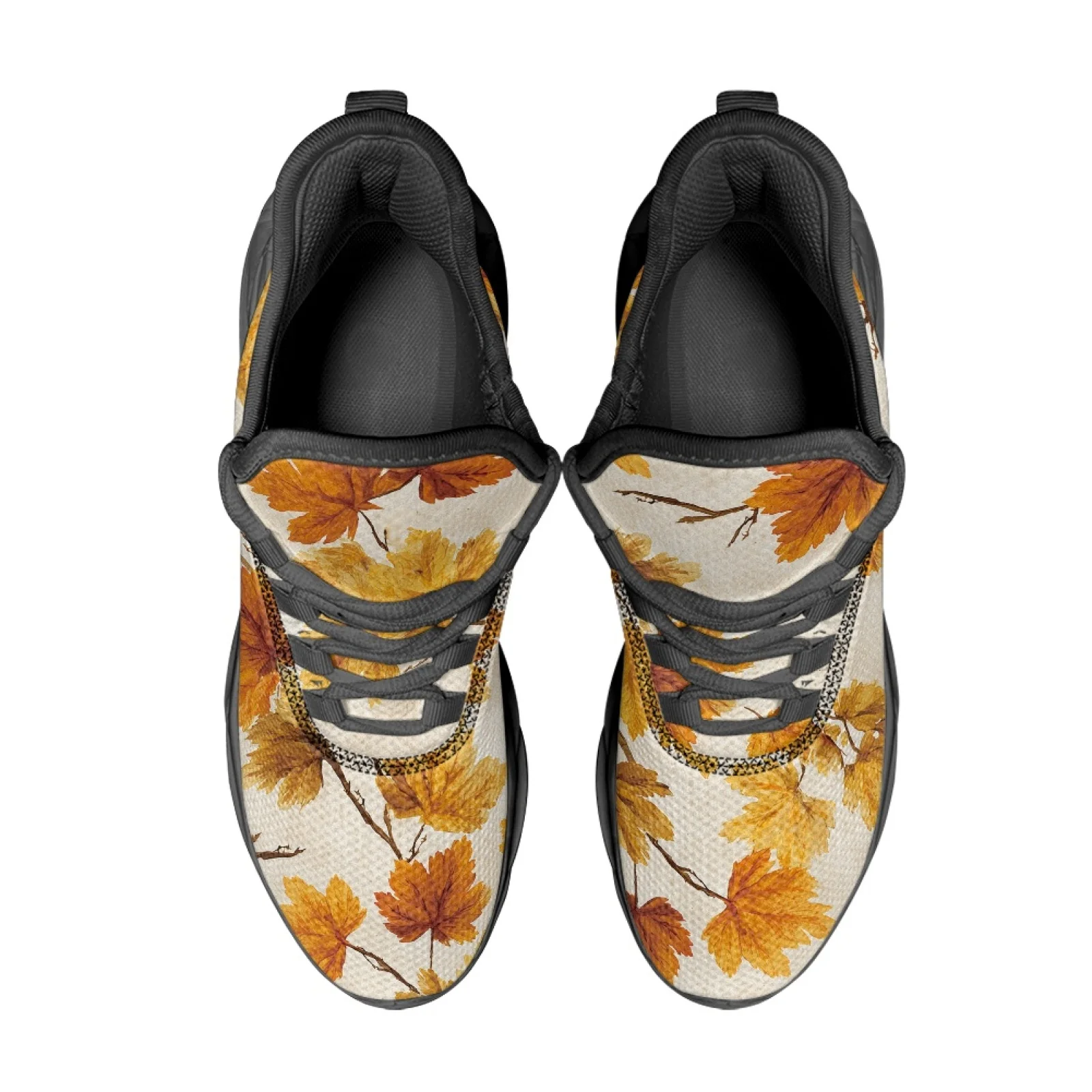 PENSTROLL Maple Leaf Theme Mens Running Shoes Mesh & EVA Fashion Sneakers Comfortable Athletic Trainer for Outdoor