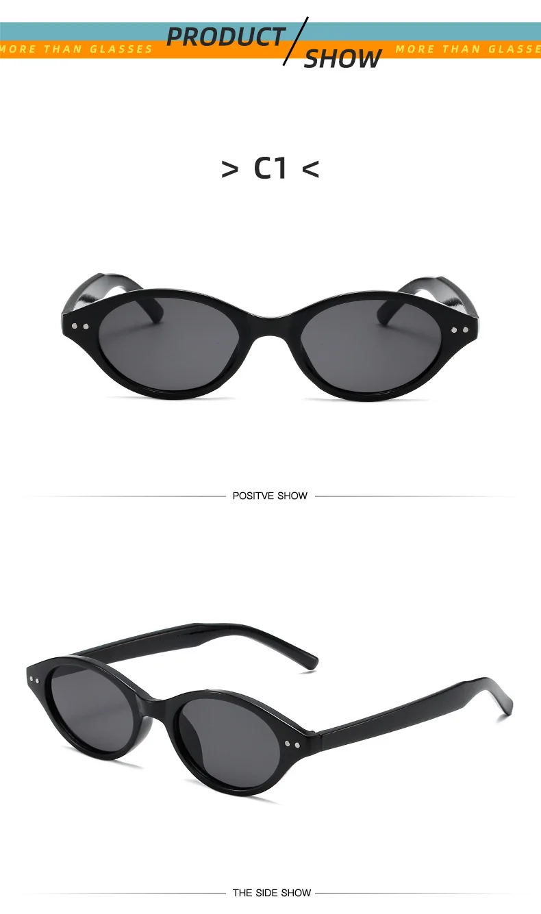 Kleine ovale Brillengestelle mit klaren Gläsern, süßes Süßigkeiten-Kostüm, dekorative Computerbrille, Damen-Sonnenbrille – Detail 6