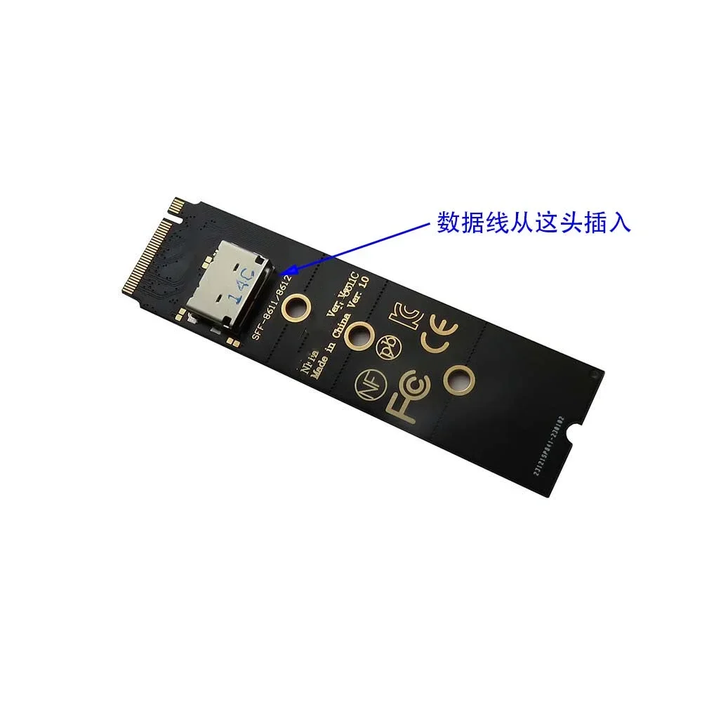 Interface NVMe M.2 para Oculink SFF-8611 SFF-8612 Adaptador de cartão
