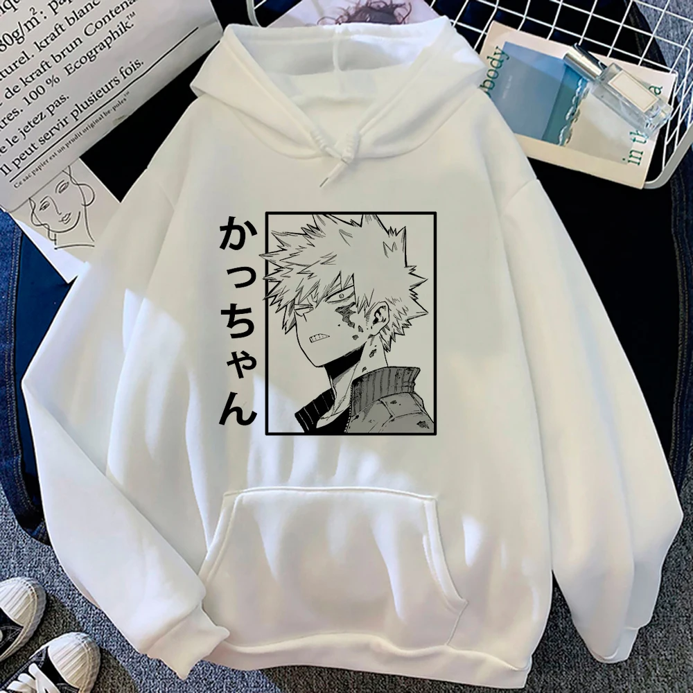 Bakugo-Sudadera con capucha para mujer, top de manga larga harajuku Kawaii, sudaderas japonesas, chándal femenino de los años 90