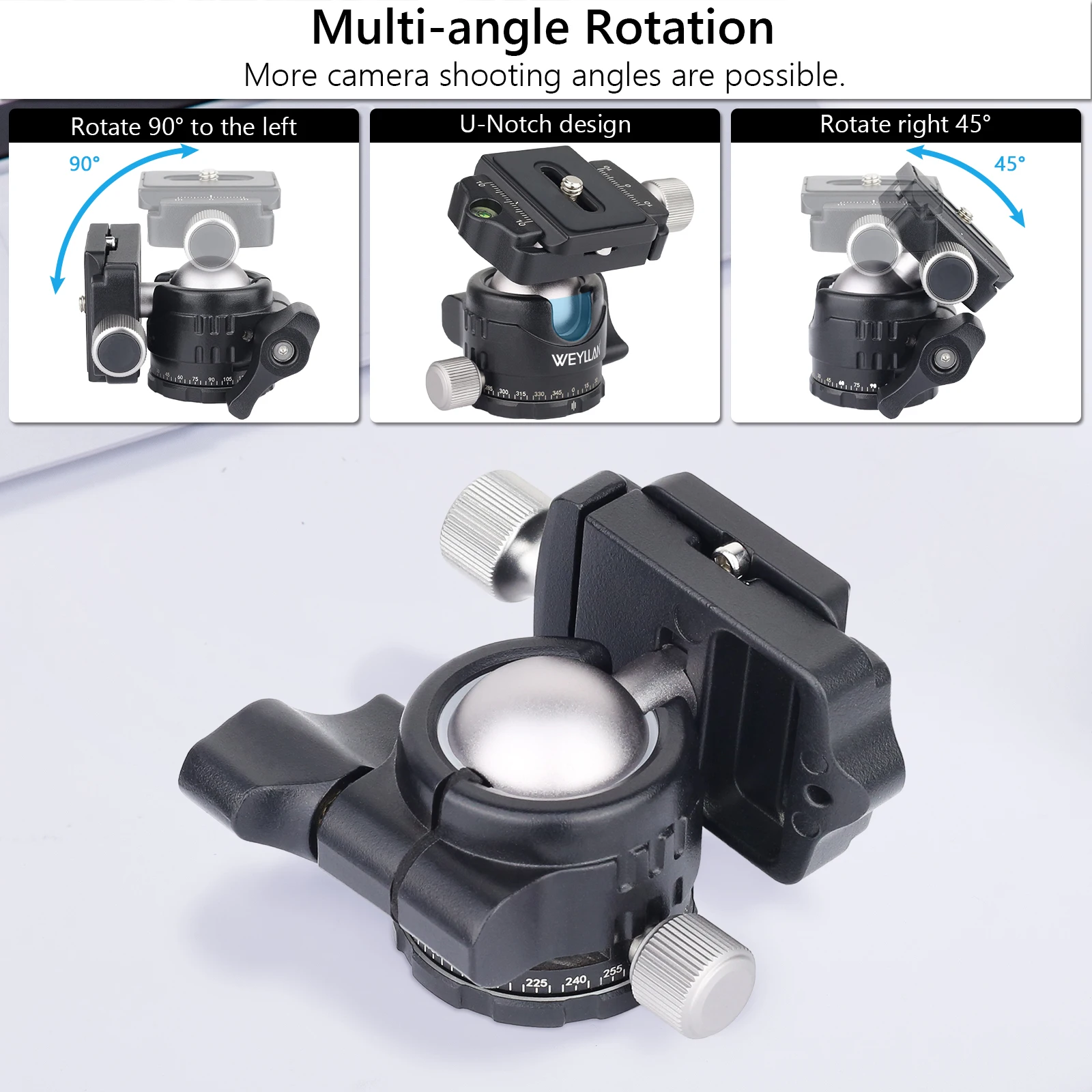 Stativ kopf Universal kugelkopf Ganzmetall Low Profile Panorama Video Kugelkopf Schnell wechsel platte für Stativ DSLR Ein beins tativ eh30s