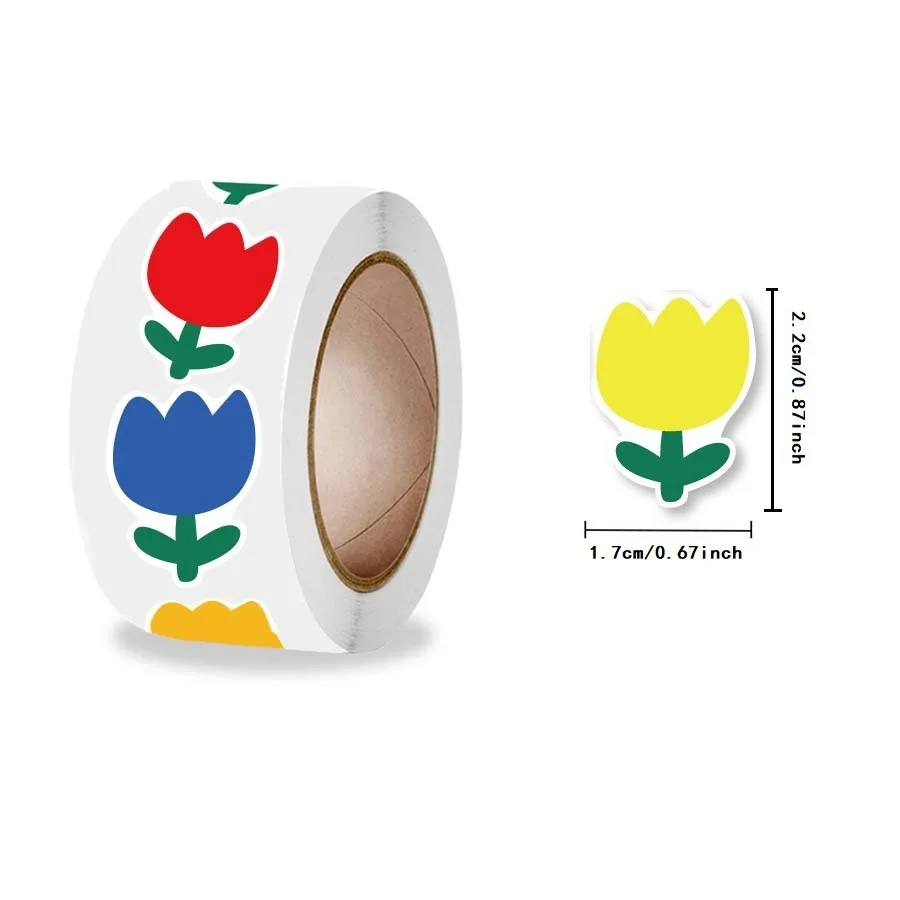 500Pcs 0.67*0.87in Multi-Color Flower Reward Stickers for Teachers, Cartoon Cute Flower Packaging Decoration Stickers