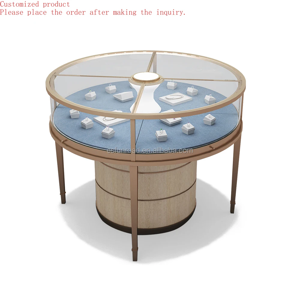 

Custom.High Quality Retail Shop Round Design Jewellery Glass Display Counter Design Jewelry Cabinet Store Furniture Showcase