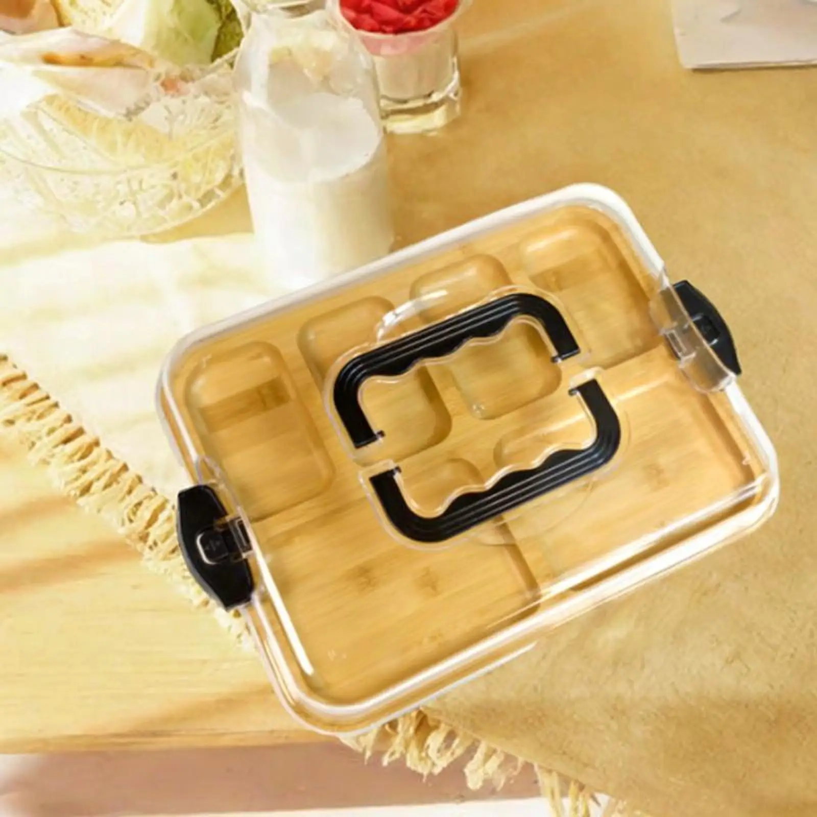 

Bamboo Cheese Board Serving Board Bamboo Charcuterie Board Tray Cheese Tray for Celebration Kitchen Wedding Housewarming Home