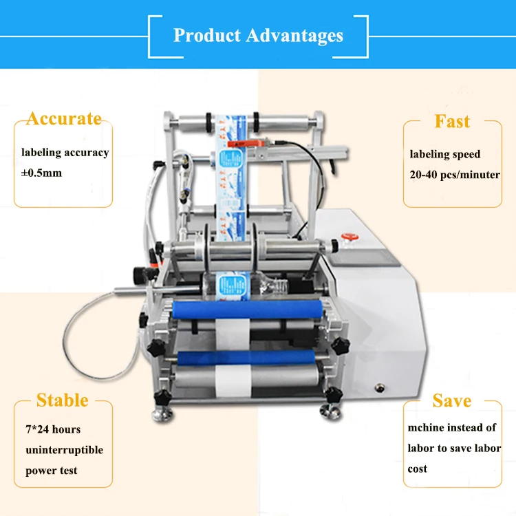 Cross-border Exclusive Supply Semi Automatic Table Top Label  Round Bottle Sticker Labeling Machine for Sale
