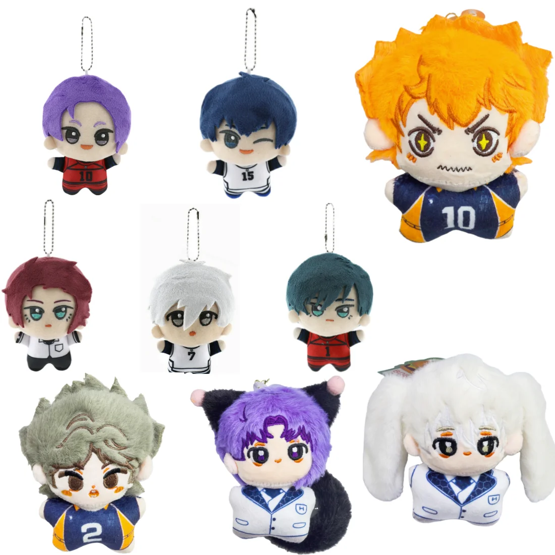 10cm Anime Volleyball Boy Plush Toy Blue Lock Kawaii Bag Pendant Keychain