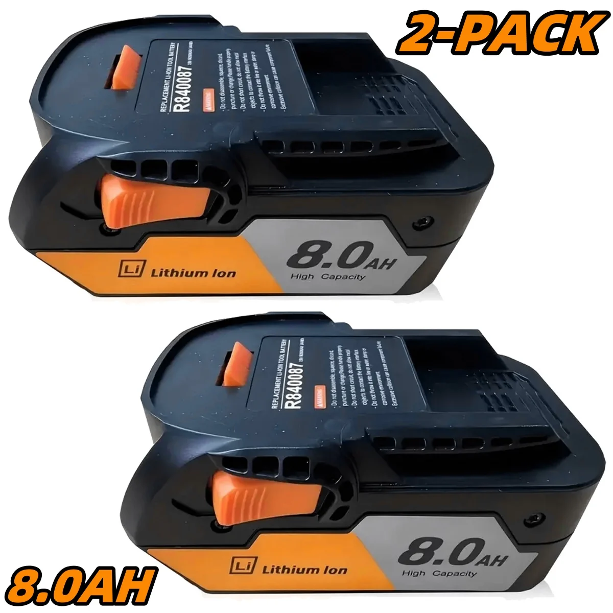 1/2/4PACK R840087 18V 8000mAh Reemplazo de batería de litio para RIDGID 18V R840083, R840085, R840086, R840087, R840089, AC840085