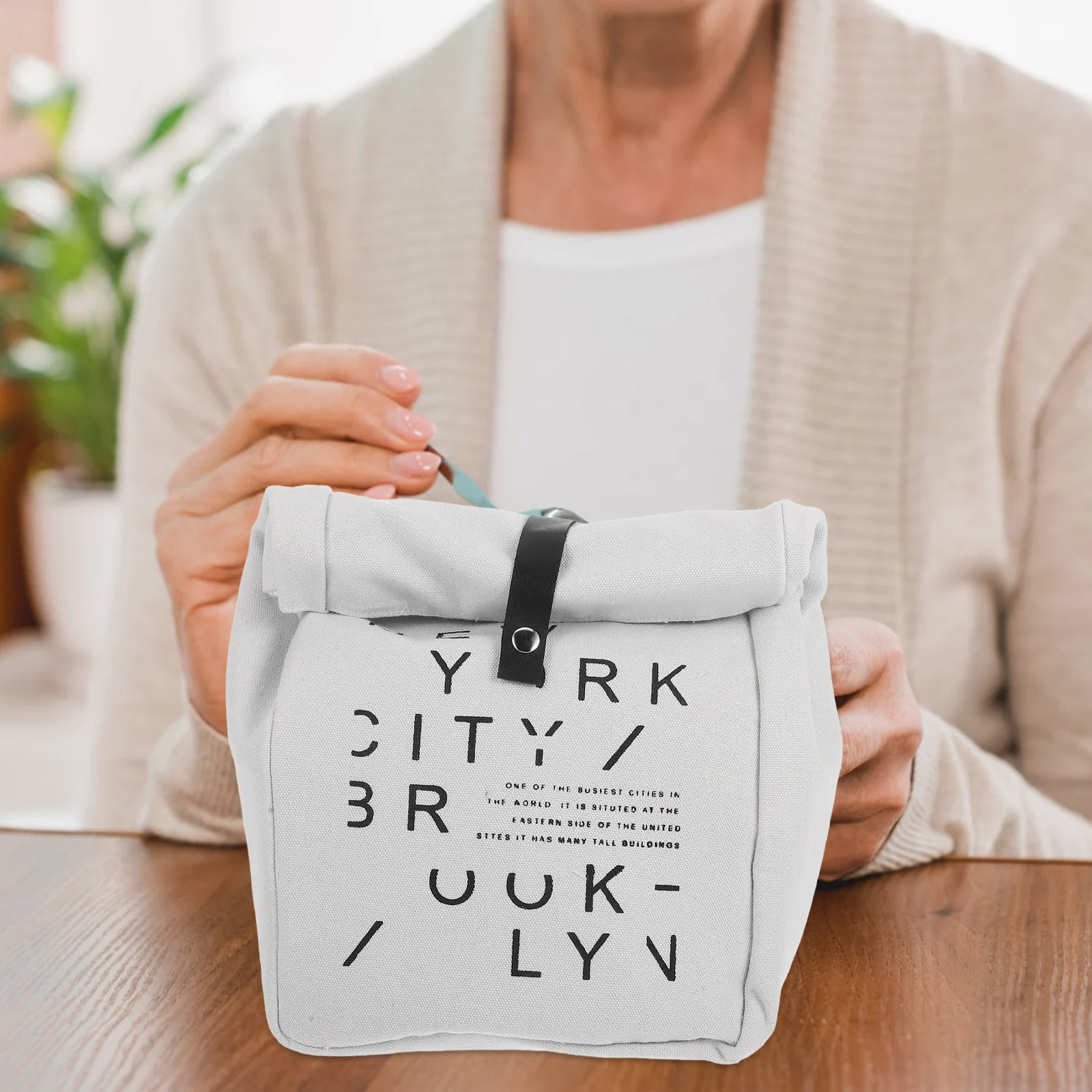 1 قطعة حقيبة حمل الغداء قابلة لإعادة الاستخدام معزول قماش سعة كبيرة خفيفة الوزن قابلة للطي مقاوم للماء علب الاغذية حقيبة للحفاظ على البرودة للبالغين #2