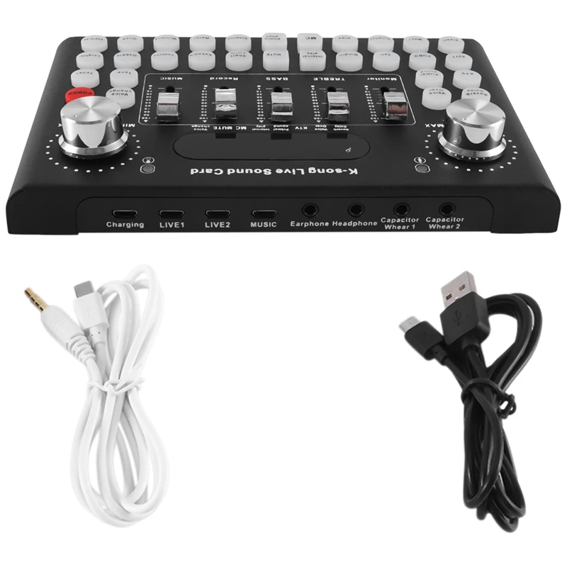 F007C English Version Professional Convenient Compact Desktop Sound Card Mixer For Live