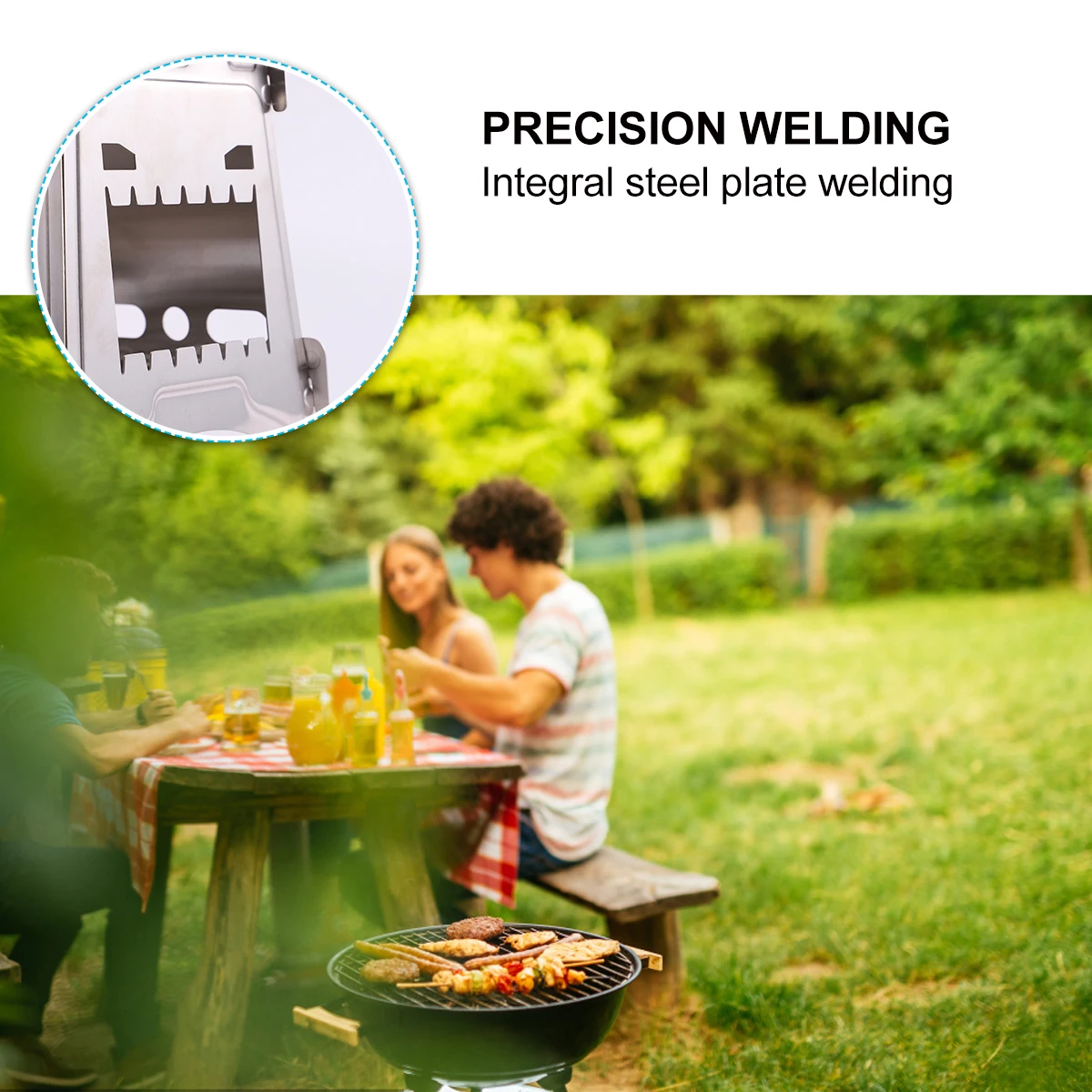 

1pc Portable Outdoor Stove Camping Wood Burning Stainless Steel Cookware BBQ Grill Stand Gas Fire Pit Hiking Equipment