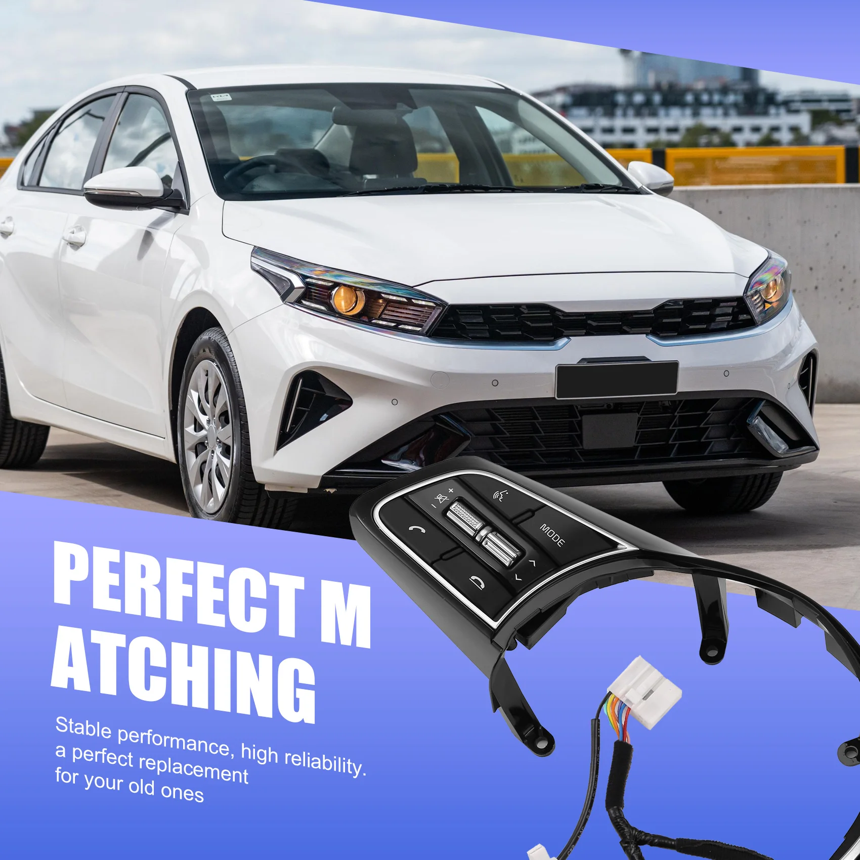 

Редкий многофункциональный переключатель на руле для Kia Cerato K3 2019-2023: кнопки управления аудио, Bluetooth и круиз-контролем, артикул 96720M6120