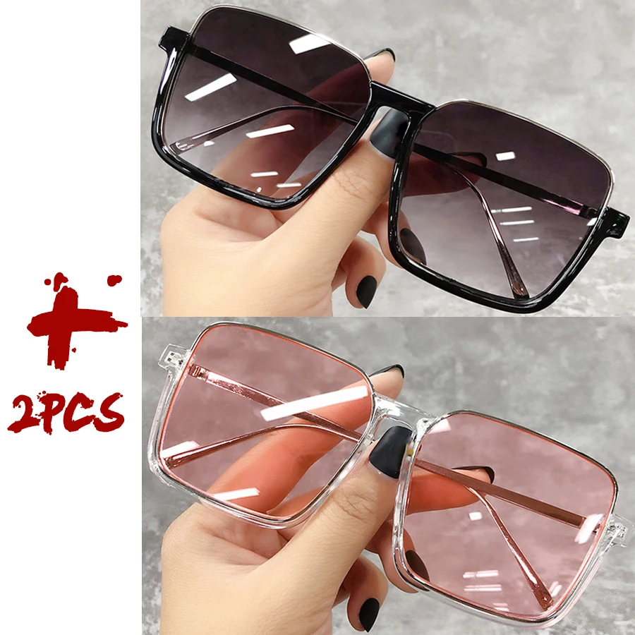 Sonnenbrille Damen 2026 – Große quadratische Fassung, luxuriöses Markendesign, Farbverlauf, Vintage-Sonnenbrille für Damen, Herren, Unisex – Detail 26