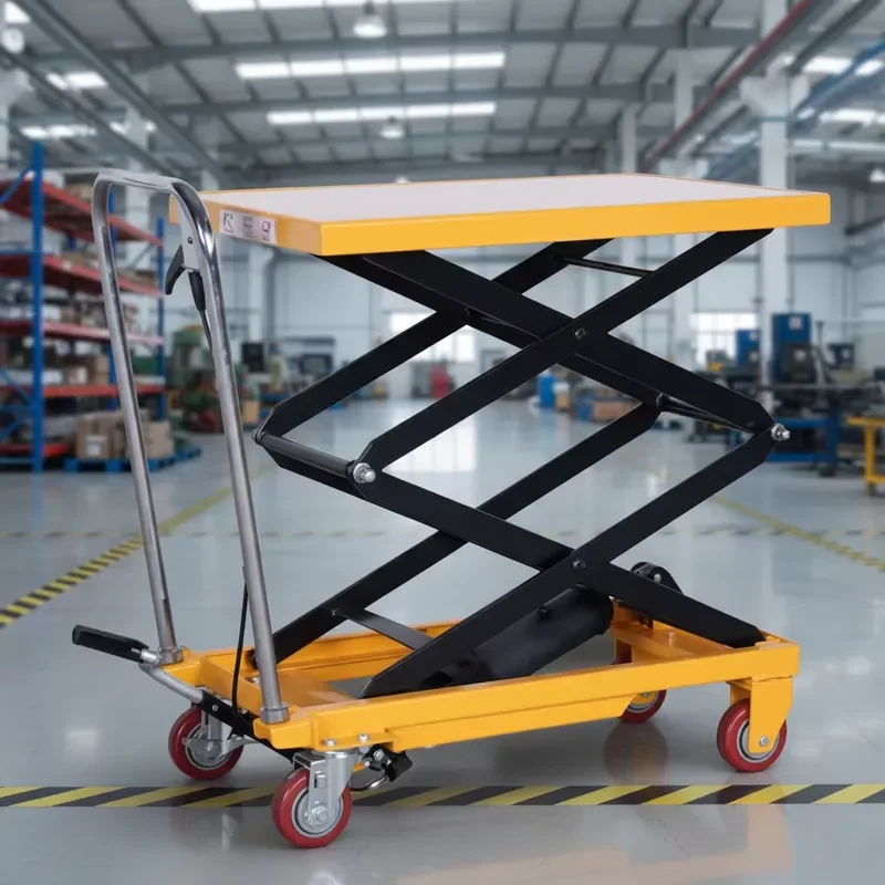 Hydraulic scissor lift trolley, heavy material handling equipment, suitable for warehouses, factories, and industrial