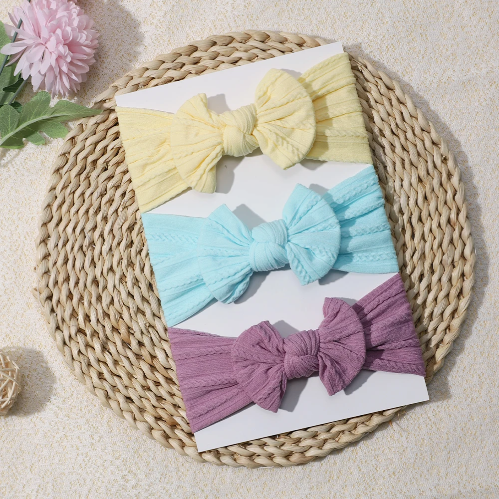 3Pcs/Set Cute Bowknot Baby Headband Turban Soft Elastic Baby Girls Hairband Newborn Hair Band Headwear Baby Hair Accessories