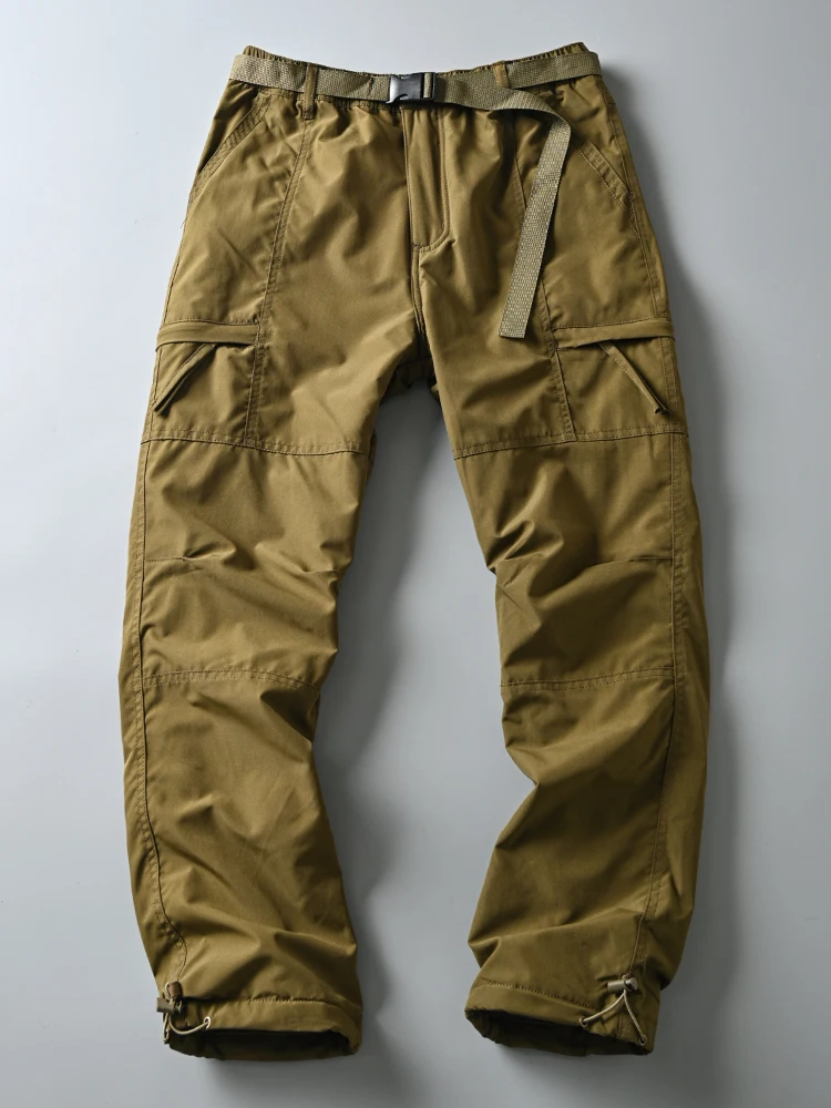 

Outdoor Windproof Waterproof Fce Lined Thiened Loose Casual Pants Multi ket Workwear Straight Leg Cotton Trousers