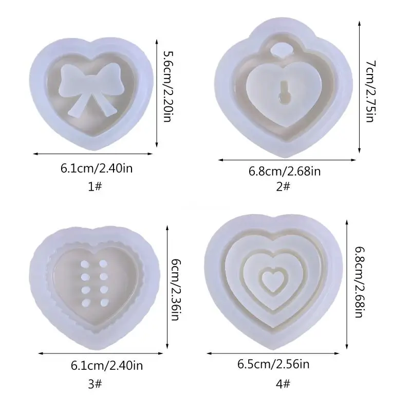 Love Heart Ornament Silicone Mold Pendant Handmade Bag Decoration Mold Dropship