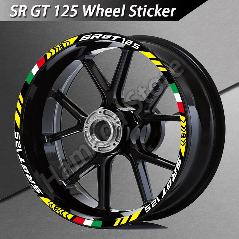 Motorcycle Wheel Rim Sticker Reflective Hub Stripe Tape Accessories Waterproof  Decal For Aprilia SRGT125 SR GT 125 2021 or 2023