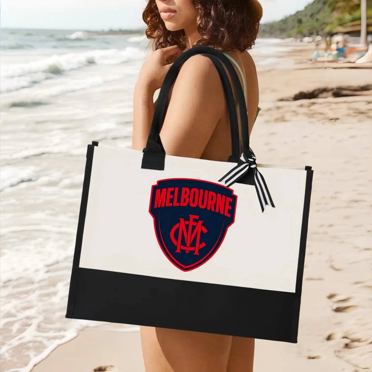 

Футбольный клуб Мельбурна, Новое поступление 2026, модная практичная просторная многоразовая большая сумка с принтом, 2-цветная сверхмощная большая сумка