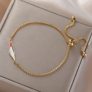 Carte Israël-Palestine Pendentif Bracelet en acier inoxydable Hommes et femmes Mode Party ethnique Multi style Bracelet bijoux cadeau 12 meilleurs bracelets en promotion en Israël - No 5