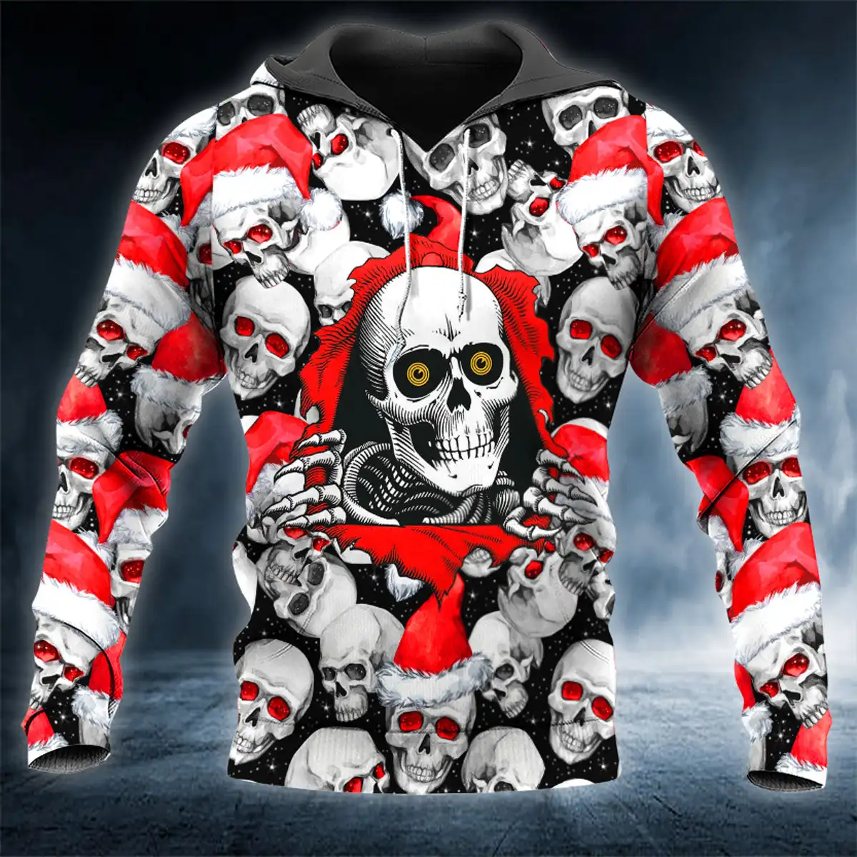 Men\'s Hoodie Christmas Skull 3D Print Graphic Sweatshirts 2024 Autumn New Casual Pullover Top Fashion Oversize X\'mas Clothing