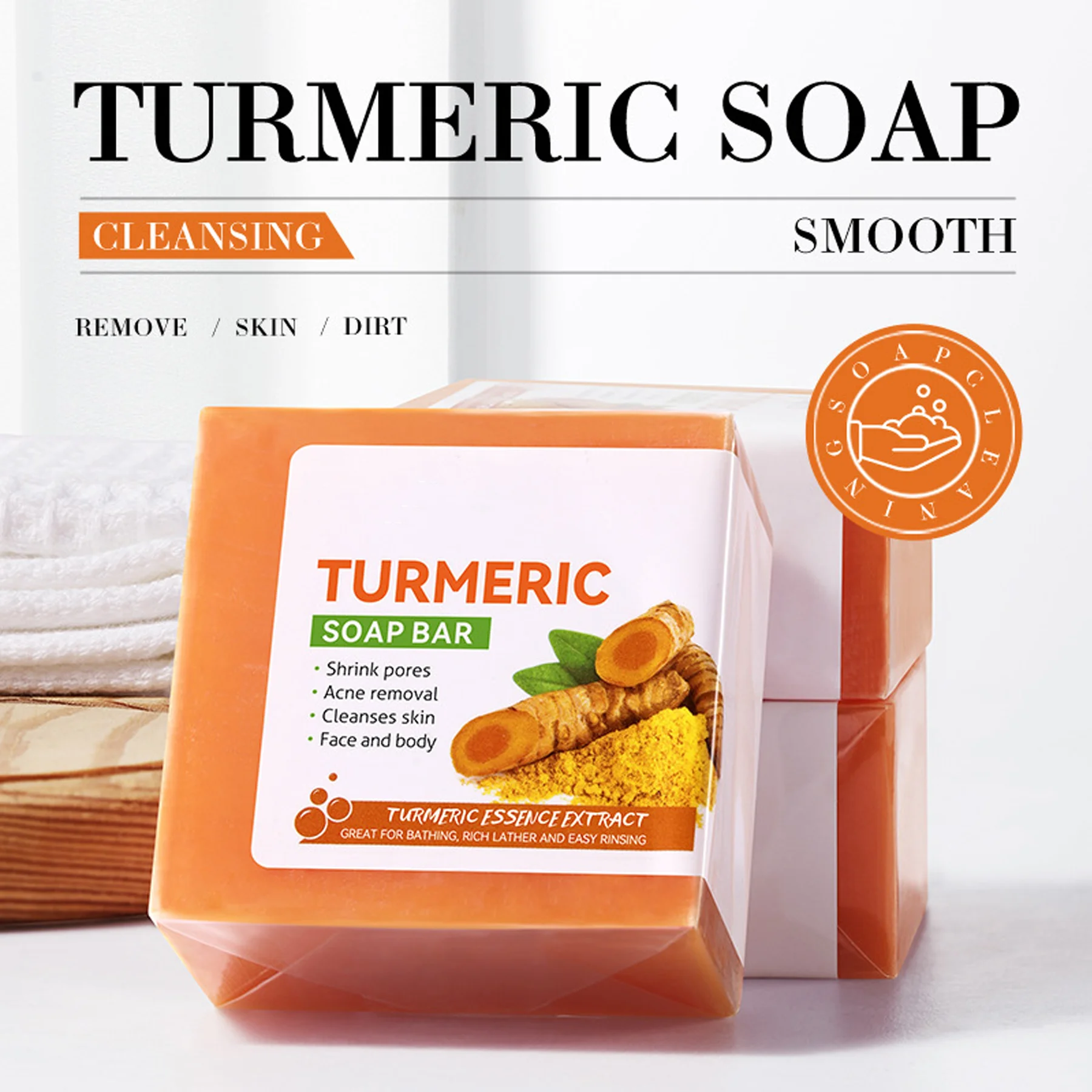 

Turmeric Handmade Soap Cleansing Bath Deep Cleansing Essential Oil Soap