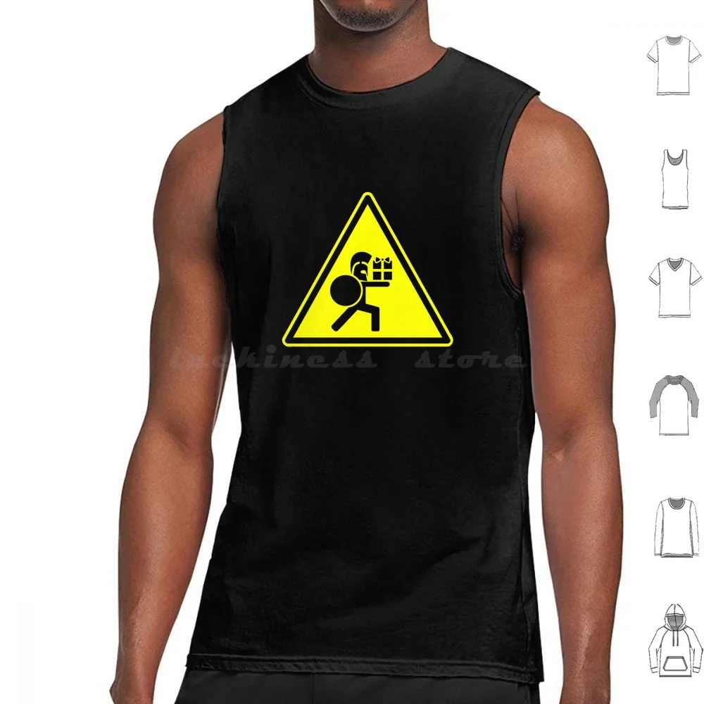 Beware Of Greeks Bearing Gifts ( On Black Only ) Tank Tops Vest Sleeveless Greeks Troy Trojan War Humour Signs