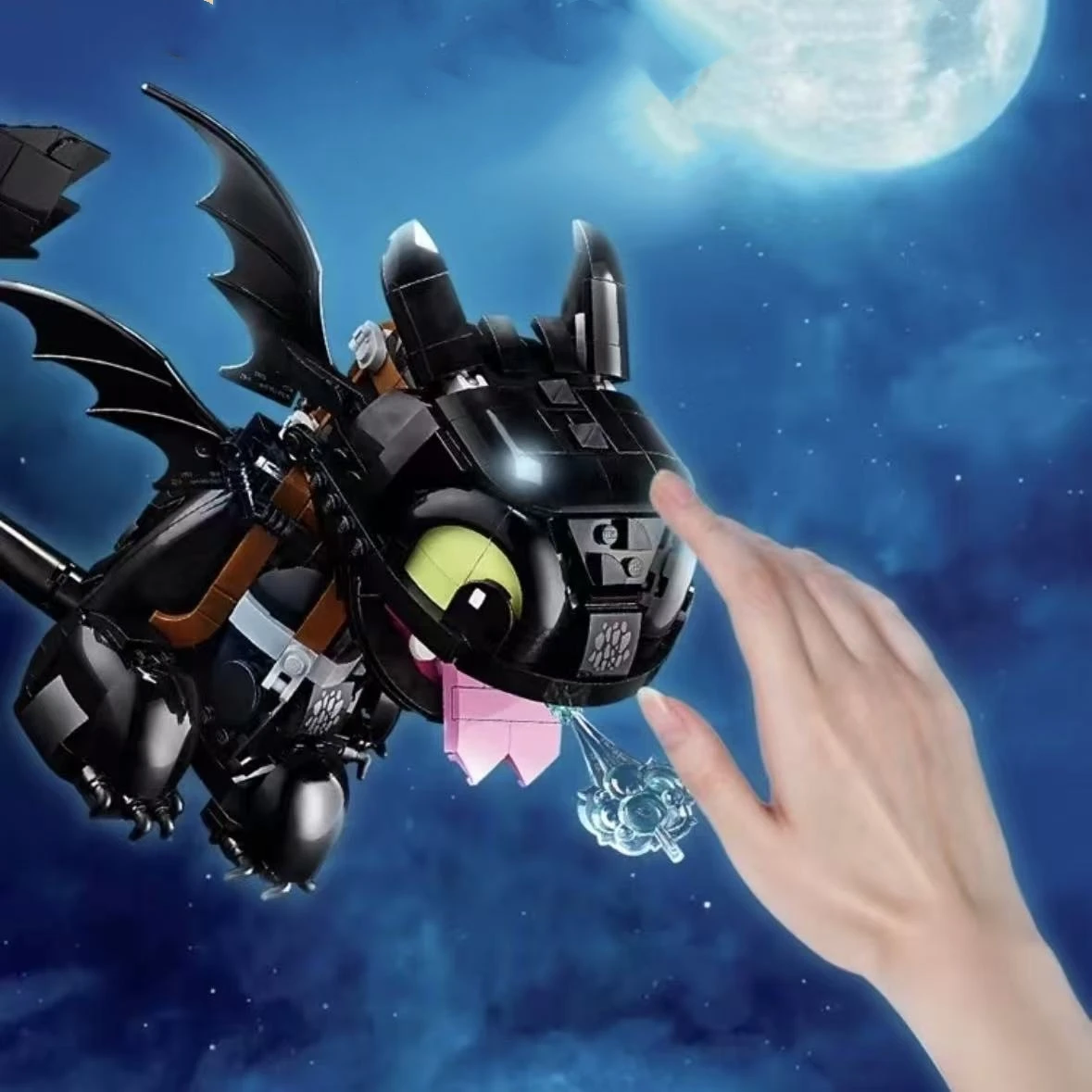 784 قطعة مكعبات بناء التنين متوافقة مع بلا أسنان الصبي ثلاثية الأبعاد لغز قطار التنين ليلة الغضب عيد الميلاد الأطفال ألعاب تعليمية