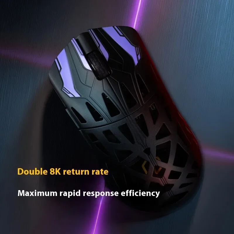 Игровая мышь IROK HE6 ULTRA из углеродного волокна PAW3950, двойная, 8K, легкая, пользовательская, беспроводная, трехрежимная, для ПК, офисные аксессуары для киберспорта
