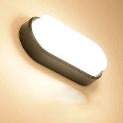 12W 15W Outdoor LED Wall Lamp Garden Porch Surface Mounted Oval Sconce Lighting Bathroom Moistureproof Ceiling Light 110V 220V